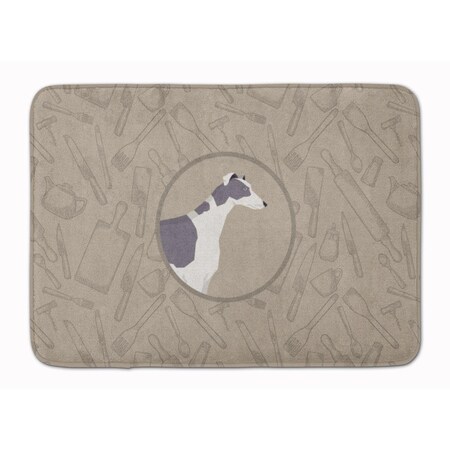 Carolines Treasures Greyhound in the Kitchen Machine Washable Memory Foam Mat CK2190RUG